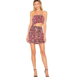 Revolve x h:ours [Med - NWT] “Sybila” Pink & Gold Sequin Cut Out Mini Dress